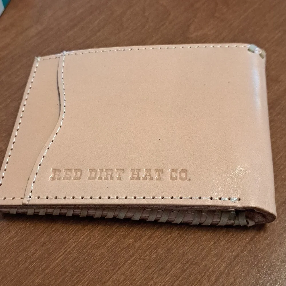 Red Dirt Zhat Woven Leather Money Clip - Tan and Black